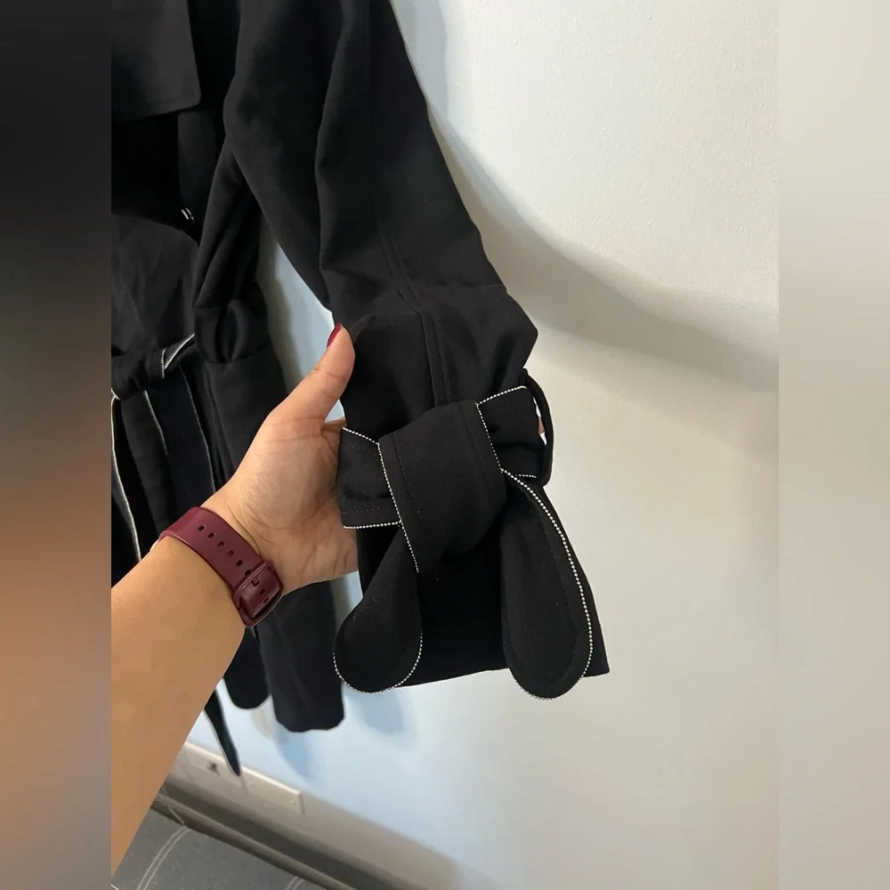 KARL LAGERFELD PARIS Drop Belted Trench Coat size M EUC - Picture 4 of 9